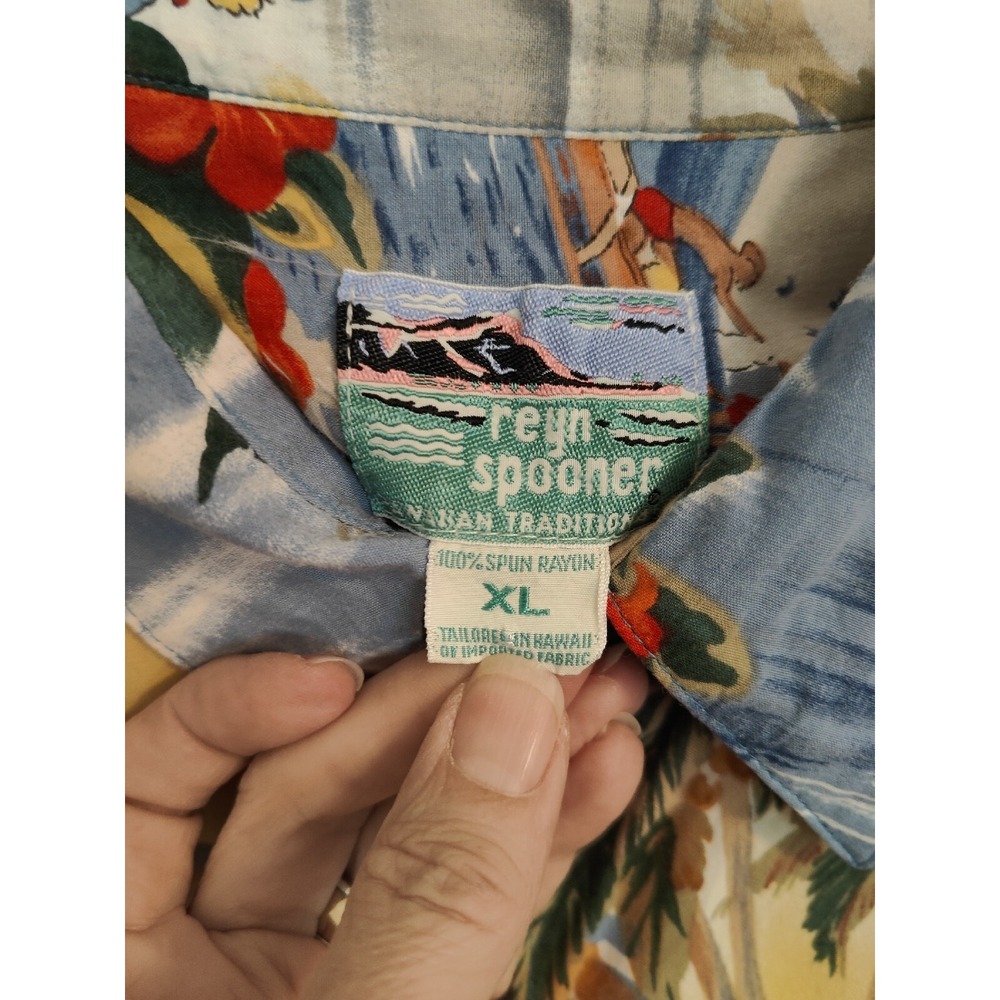 Reyn Spooner Trans Pacific Airways Hawaiian Shirt Honolulu Clipper Mens XL USA - Picture 8 of 9